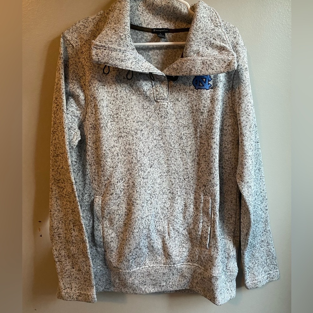 UNC Champion Cowl Neck button Pullover